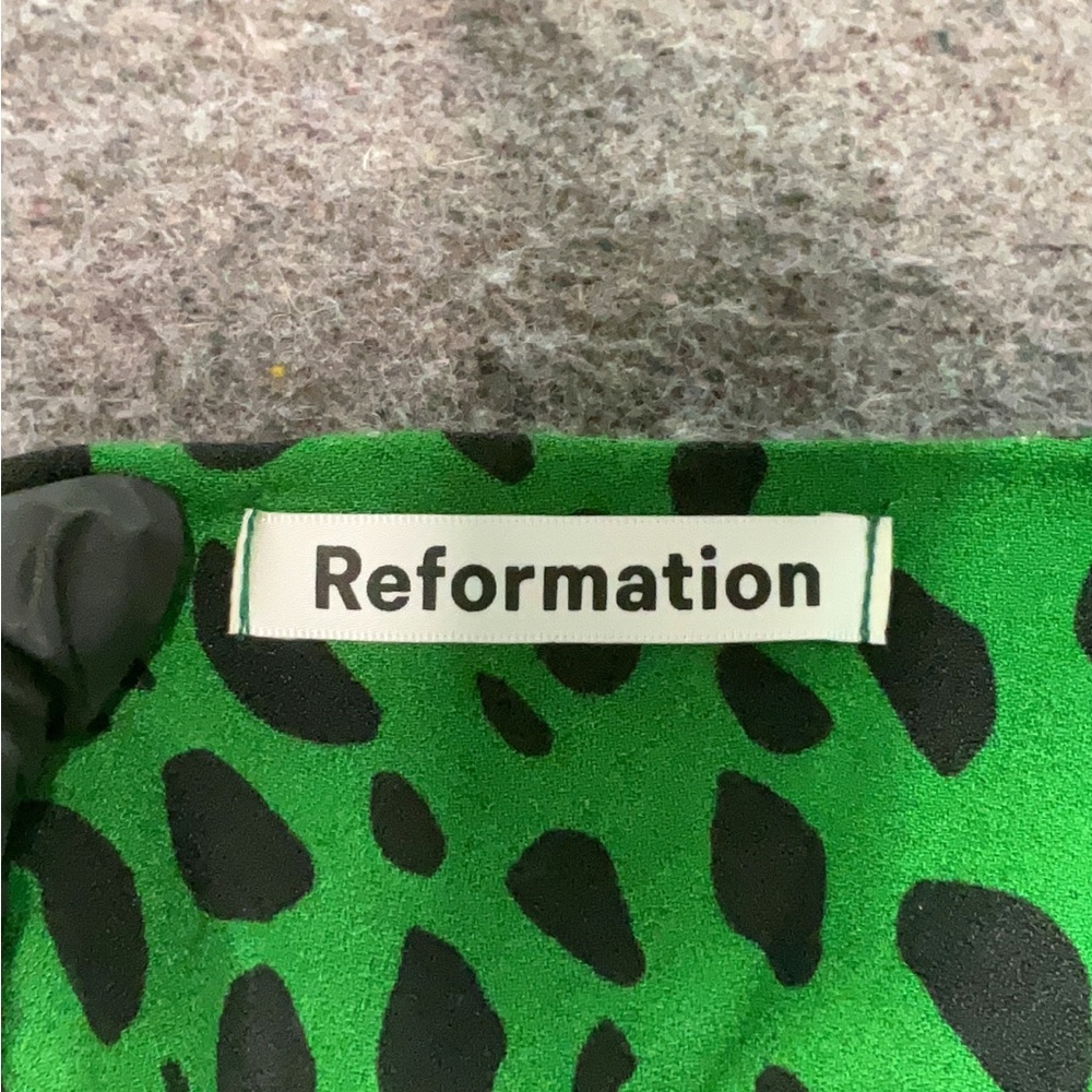 Reformation Seville mini dress black and green mini dress size XL - Picture 5 of 5